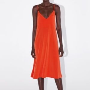 Zara strap slip dress v neck